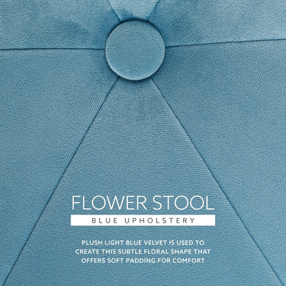 Seraphina Accent Vanity Stool, Blue