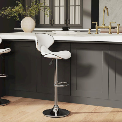 White Adjustable Barstool
