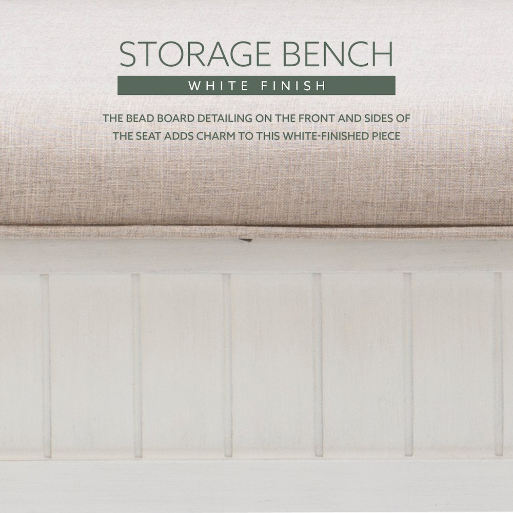 Elliana Storage Bench - White