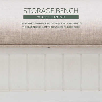 Elliana Storage Bench - White