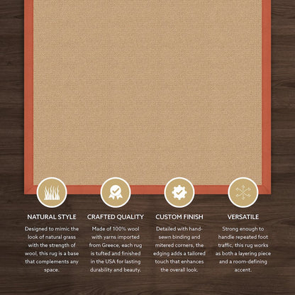 Athena Sisal & Burnt Orange 2.6x12, Rug