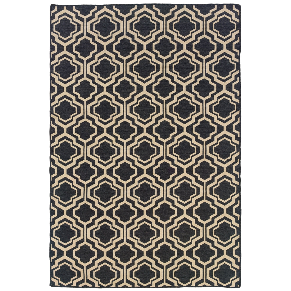 Salonika Reversible Quatrefoil Grey 5x8, Rug