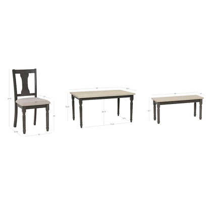 Willow 6 PC Grey Dining Set