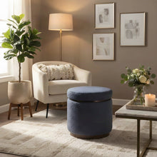 Fabric-Upholstered Storage Ottoman with Removable Lid, Square Bench, Brown