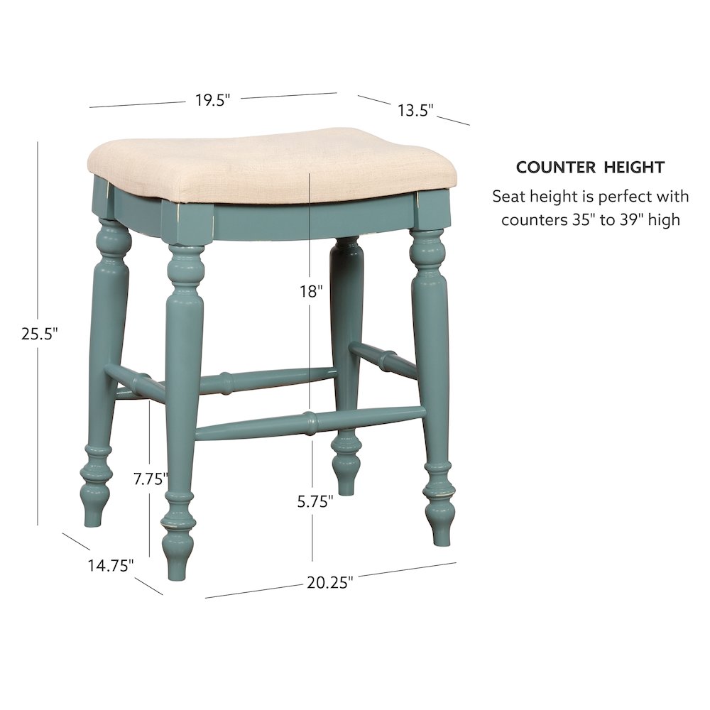 Marino Blue Backless Counter Stool