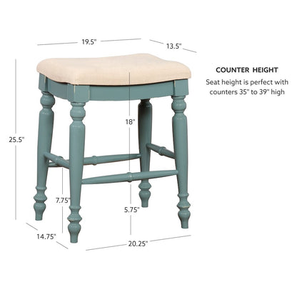 Marino Blue Backless Counter Stool