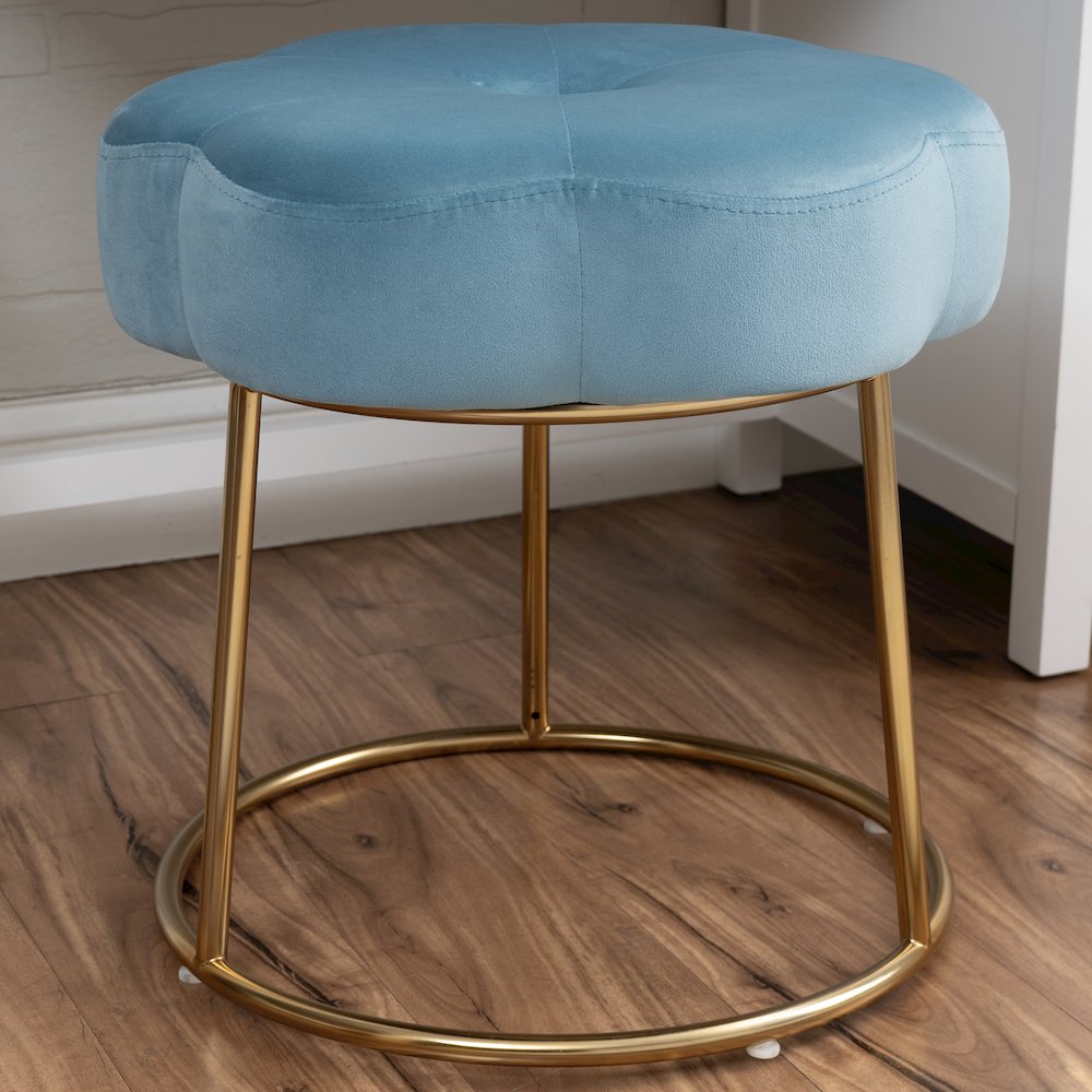 Seraphina Accent Vanity Stool, Blue
