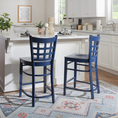 Lola Navy Counter Stool W Wood Seat