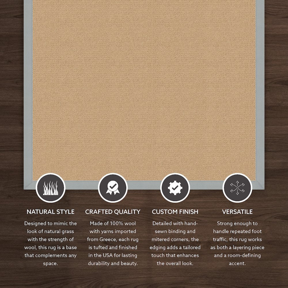 Athena Sisal & Ice Blue 4x6, Rug