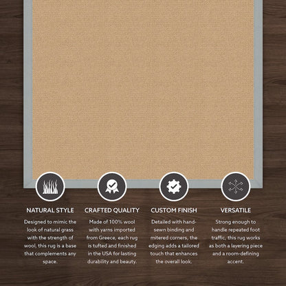 Athena Sisal & Ice Blue 4x6, Rug
