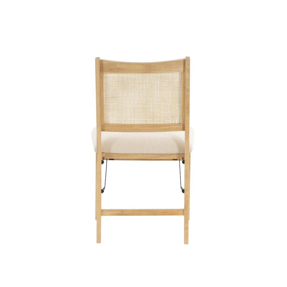 Bina Rattan Cane Folding Dining Side Chair, Beige