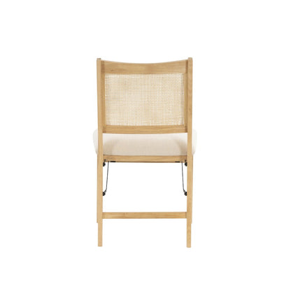 Bina Rattan Cane Folding Dining Side Chair, Beige