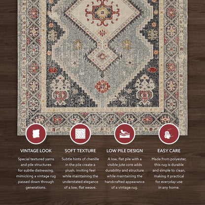 Great Zero Marle Ivory & Blue 8x10, Rug