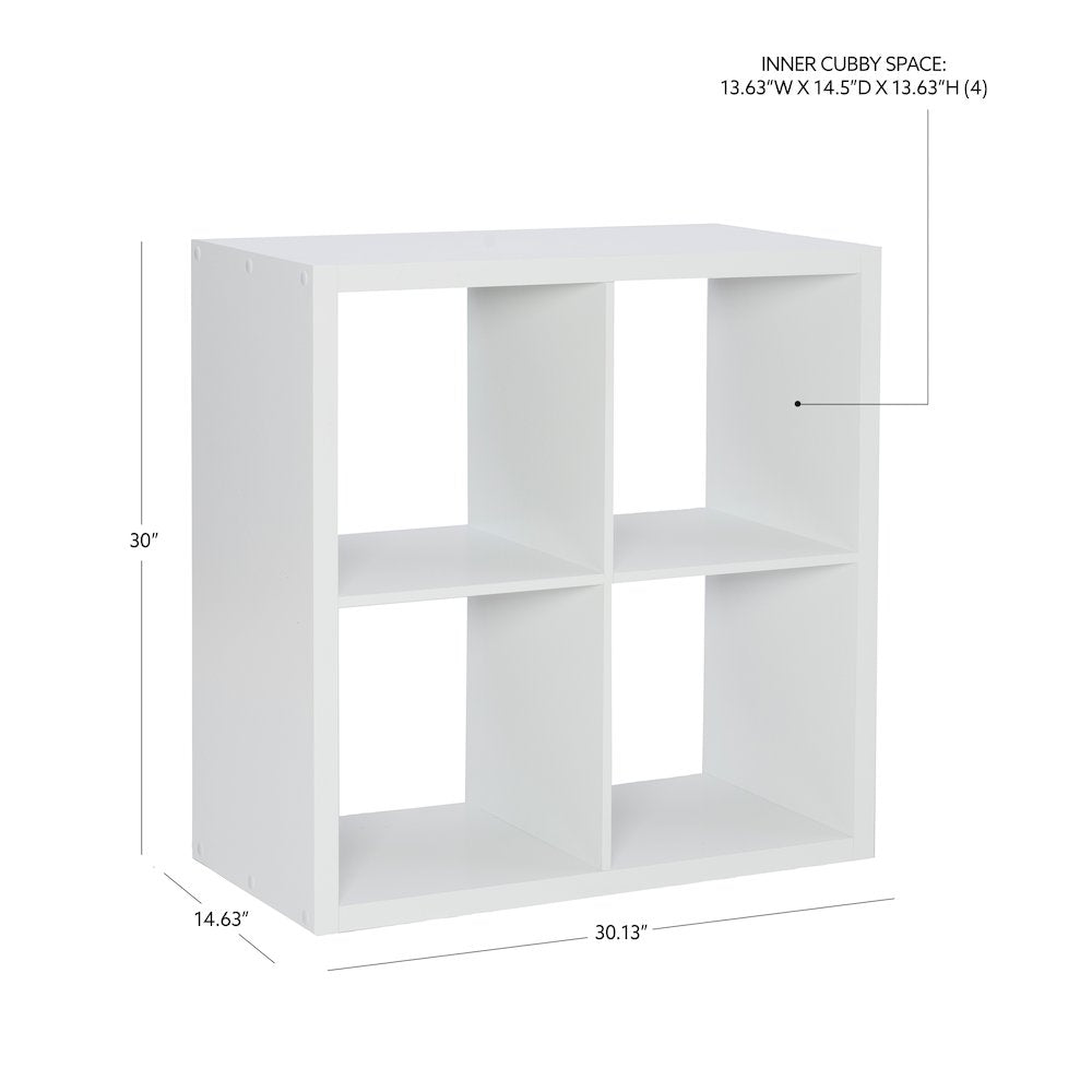 Galli 4 Cubby Storage Cabinet White