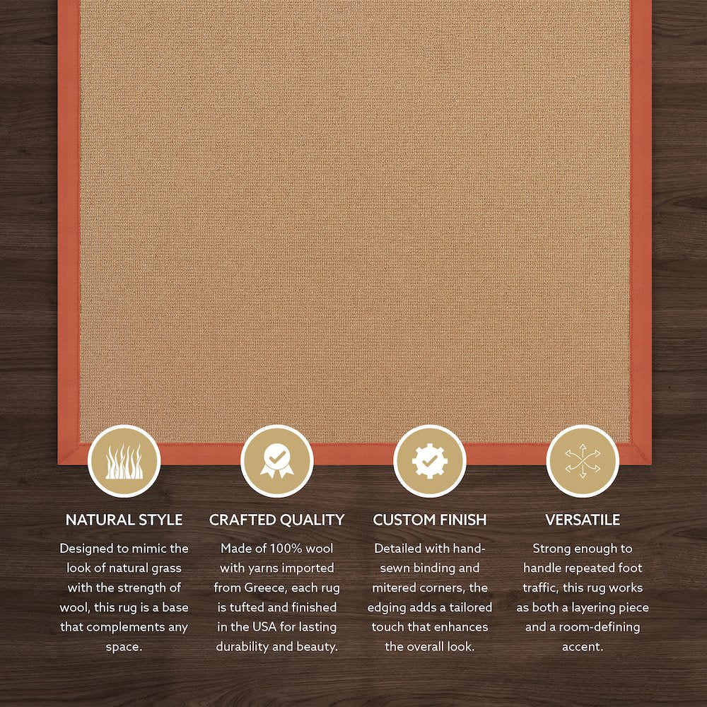 Athena Cork & Burnt Orange 9.10x13, Rug