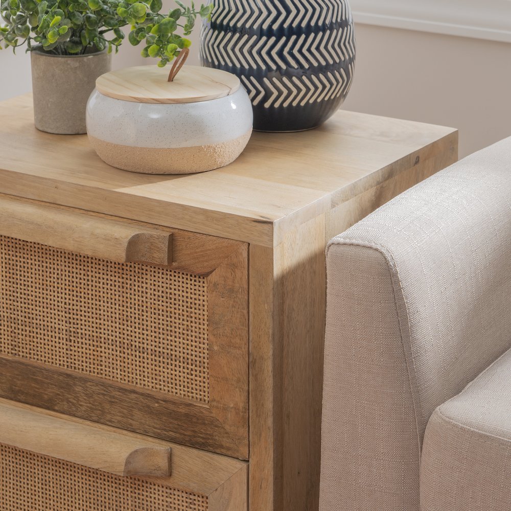 Janie Rattan Cabinet Two Drawers