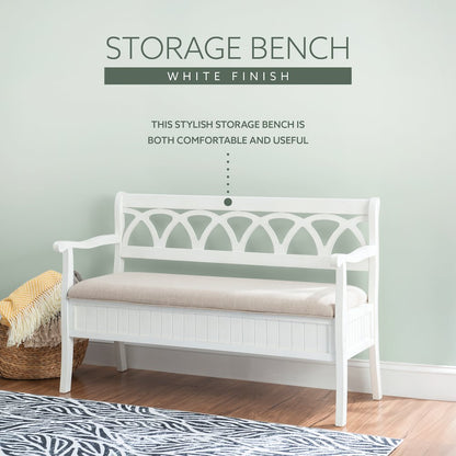 Elliana Storage Bench - White