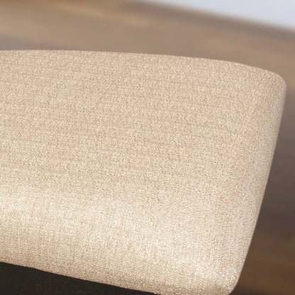 Antique Dining Chairs - Linen Fabric Upholstered Wood Chairs, Set of 2