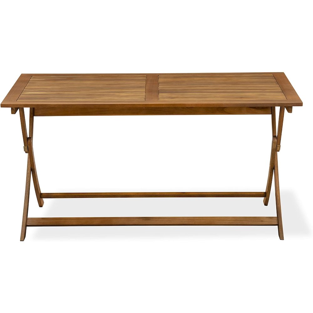 AECM5CWNA - 5 Piece Modern Garden Set - A Wonderful Modern Table with 4 Arm Less Patio Chairs- Natural Oil Finish