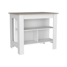 Cala Kitchen Island Anti Microbial Light Oak / White MDF