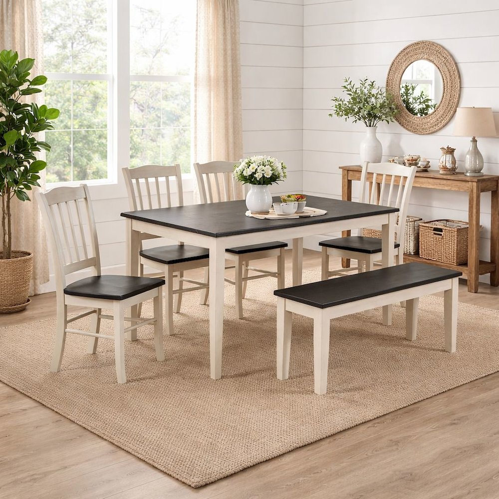 Shaker 6-Piece Dining Set - European Black Ash/Antique White