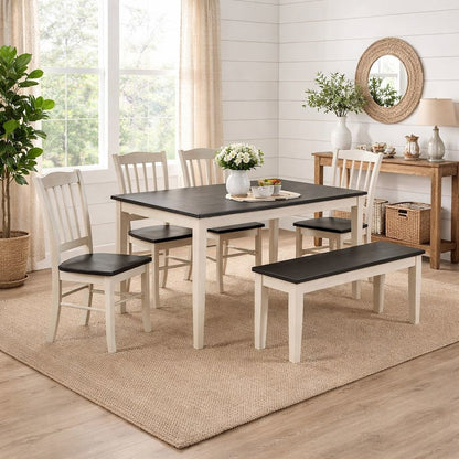 Shaker 6-Piece Dining Set - European Black Ash/Antique White