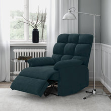 ProLounger Wall Hugger Recliner in Blue Microfiber with Square Tufted Back