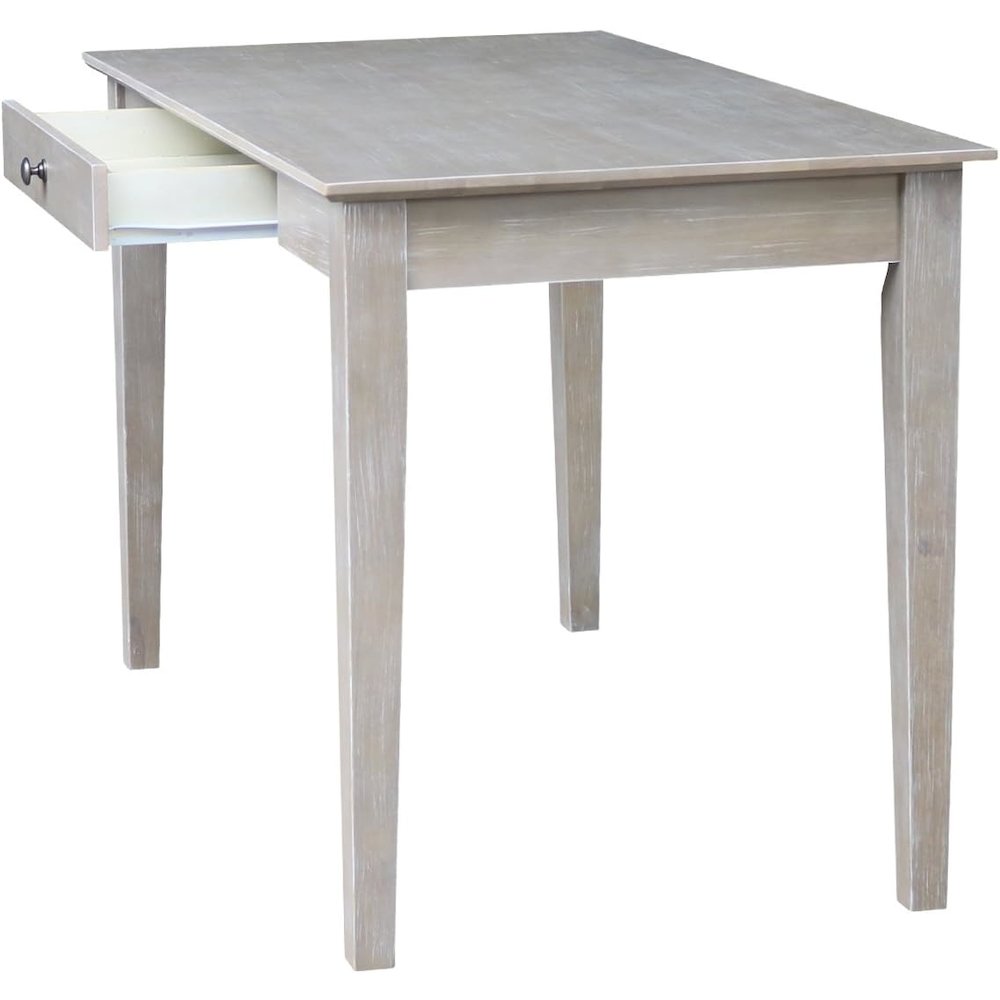 Writing Desk With Drawer, Washed Gray Taupe