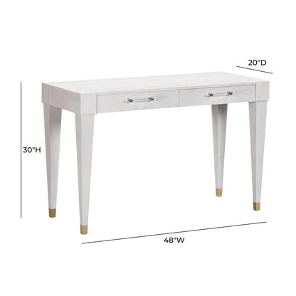 Brandyss White Burl Work Desk