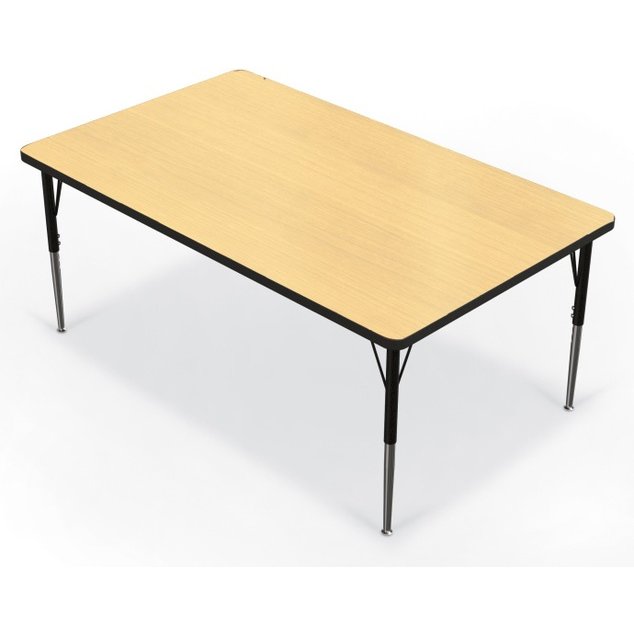Activity Table - 36"X60" Rectangle - Fusion Maple Top Surface - Black Edgeband