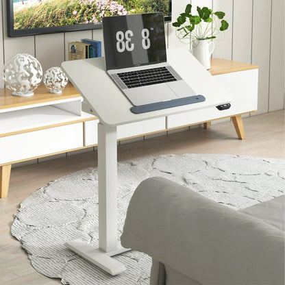 K30016 Electric Height Adjustable Soft Side End Table,White