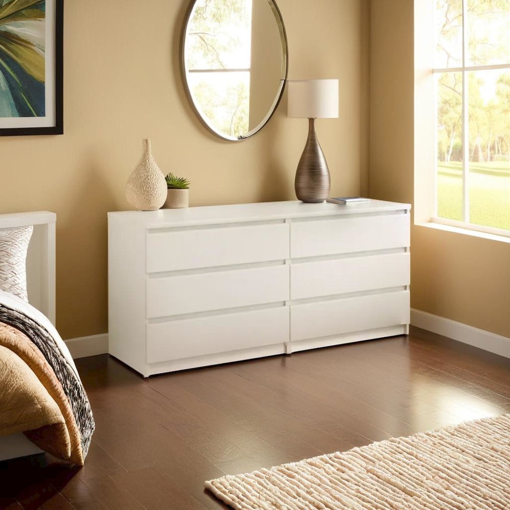 Furnifact White Dresser for Bedroom – Modern Chest of Drawers with Spacious Storage – Stylish and Functional Dresser for Bedroom Clothes, Linens, or Essentials