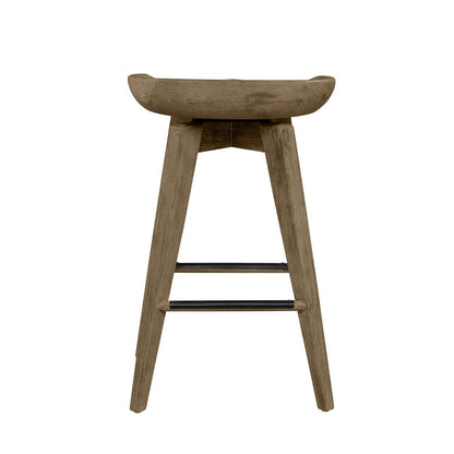 Bali Backless Swivel Counter Stool - Weathered Wire-Brush