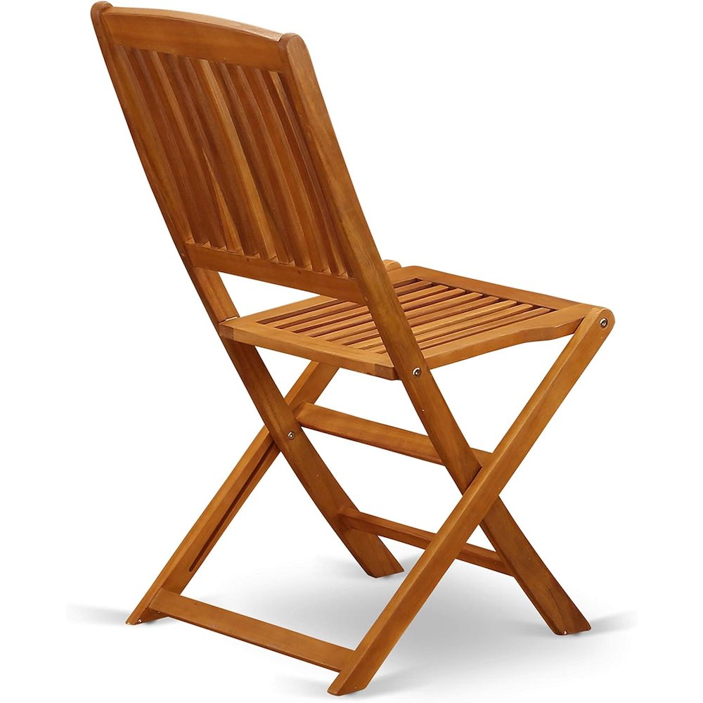 AECM5CWNA - 5 Piece Modern Garden Set - A Wonderful Modern Table with 4 Arm Less Patio Chairs- Natural Oil Finish