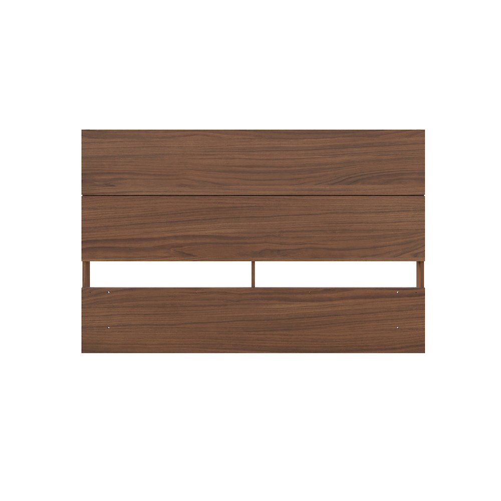 2-Piece Bedset With Bed Frame And Headboard, Queen|Walnut & Black