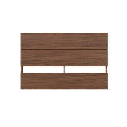 2-Piece Bedset With Bed Frame And Headboard, Queen|Walnut & Black