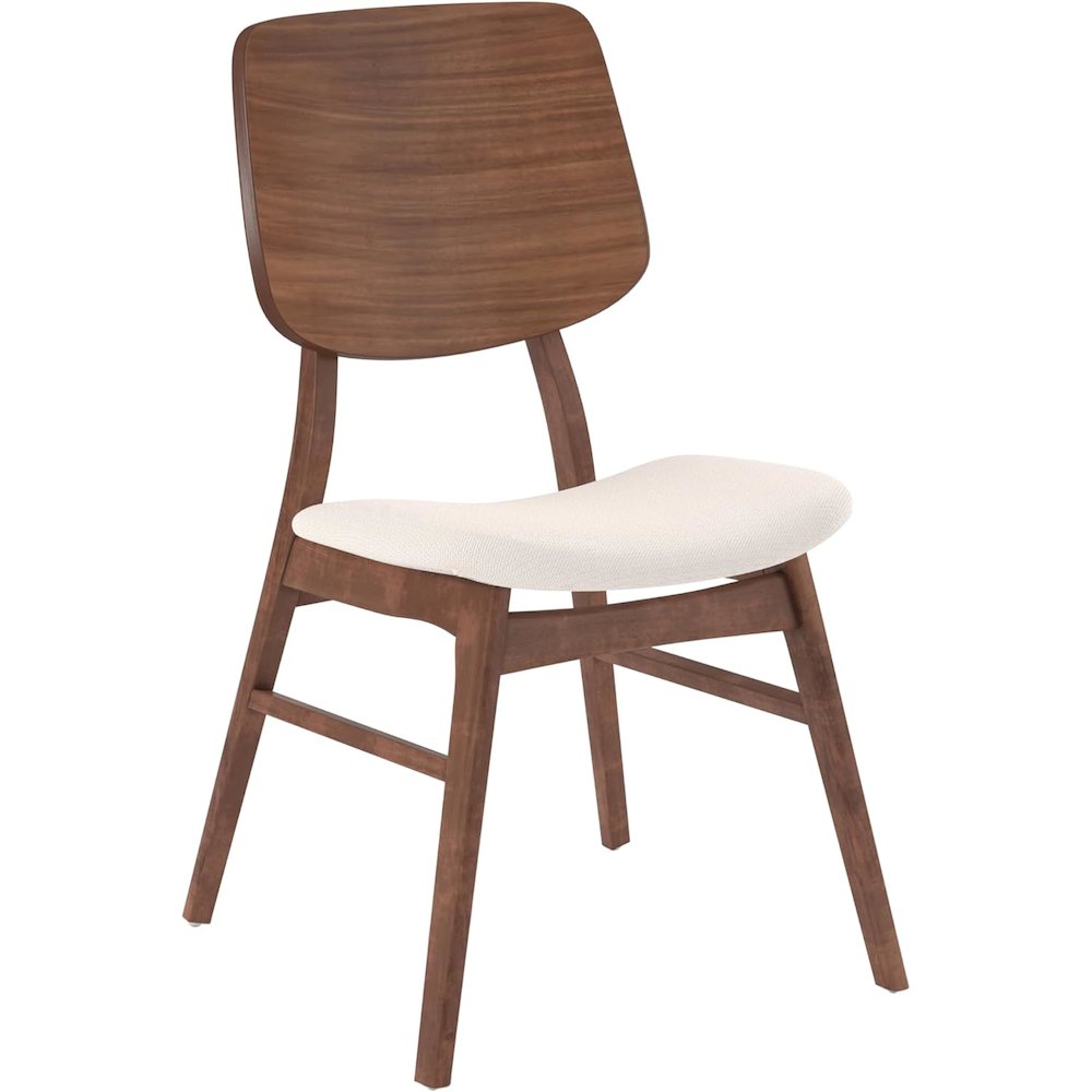 Oscar Corner Table and 2 Wood Back Chairs in Brown