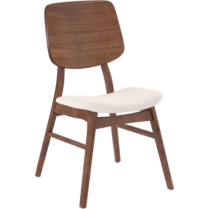 Oscar Corner Table and 2 Wood Back Chairs in Brown