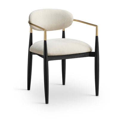 Riccio Beige Performance Fabric Upholstered Dining Arm Chair, Set of 2