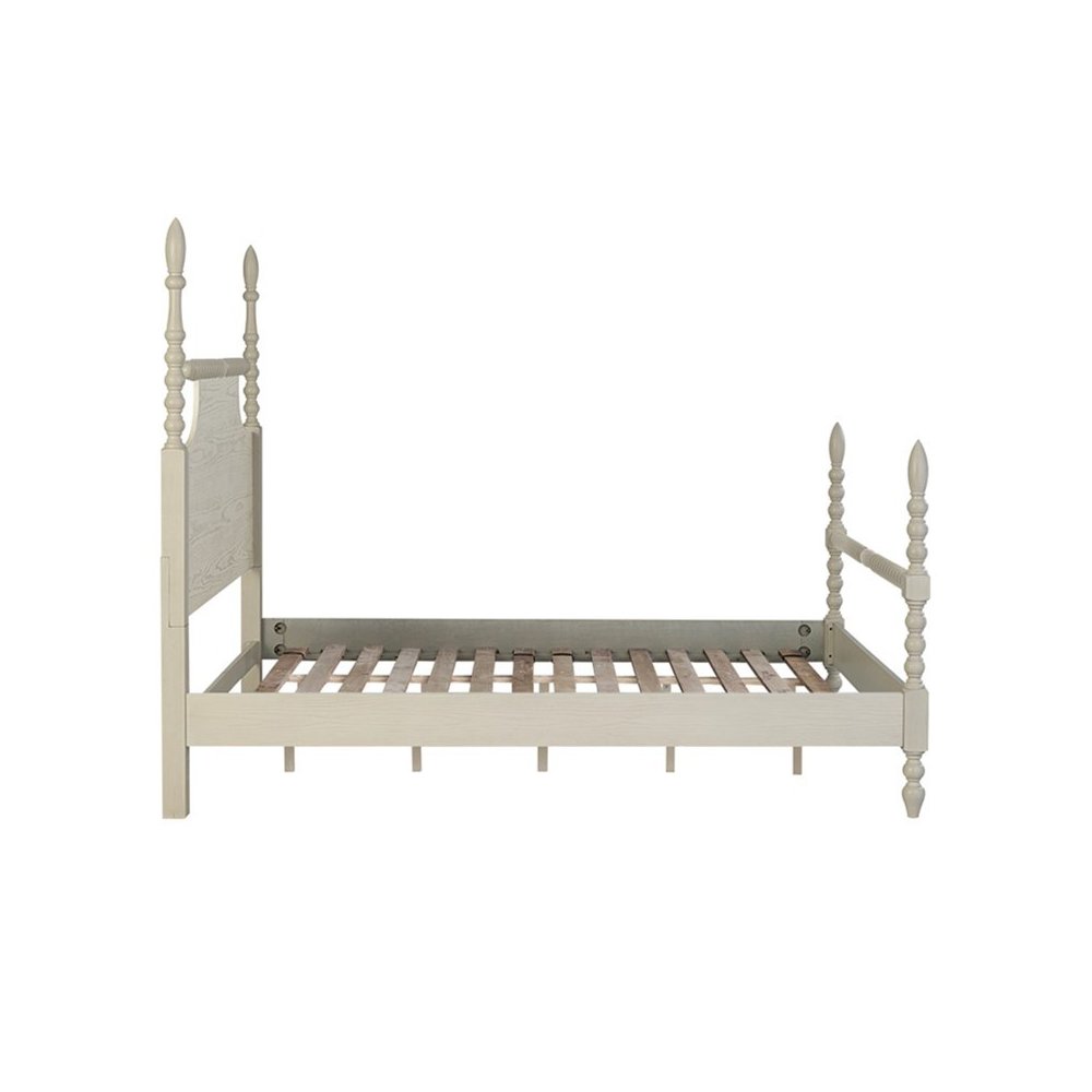 Beckett Turned Wood Spindle Bed, Antique Cream color, Full
