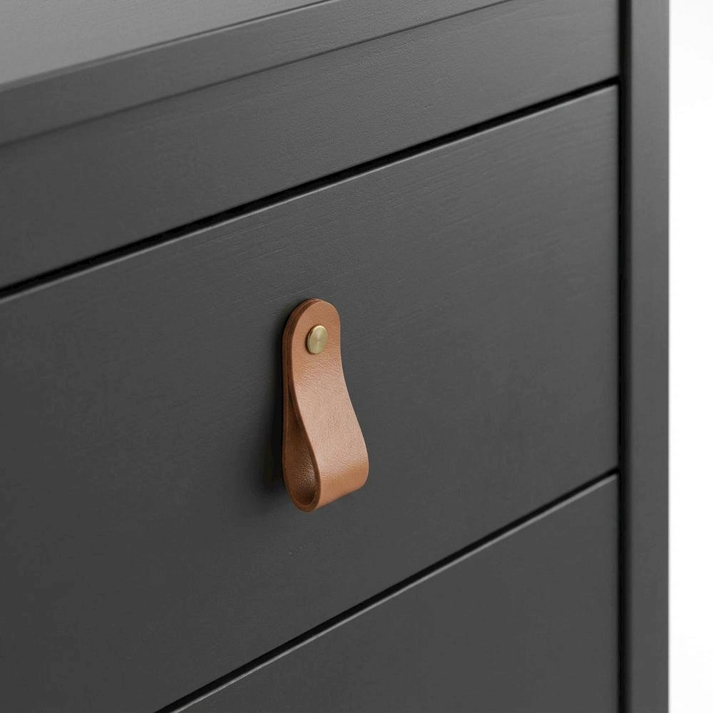 Stylish Black Matte Nightstand with Two Drawers for Modern Bedrooms