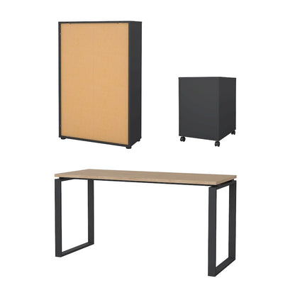 Sign 3-Piece Home Office Set with Desk, Bookcase and Mobile Storage
