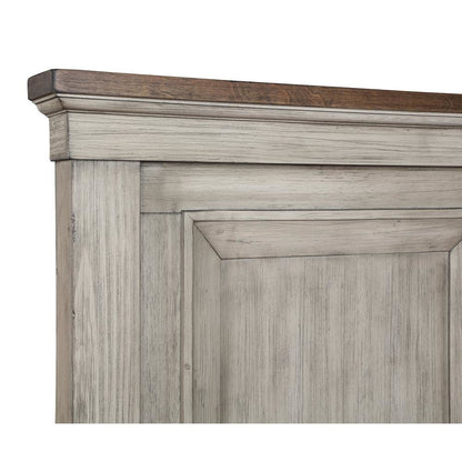 Wood Bed Frame Queen Size, Solid Wooden Queen Bed Frame in Grey