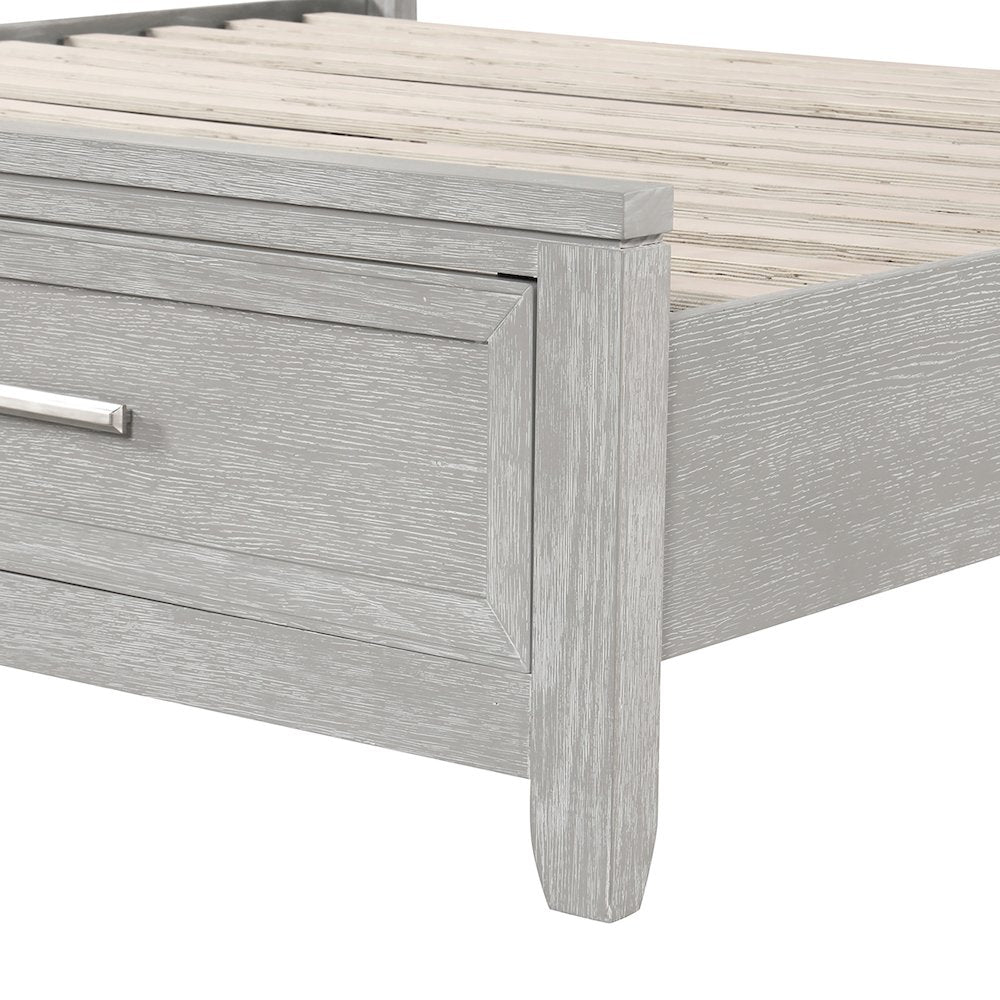 Fiona Wood Queen Storage Bed in Mist Gray