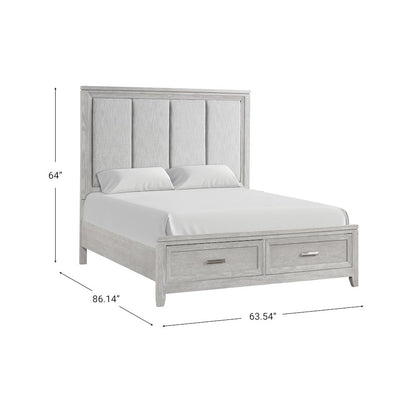 Fiona Wood Queen Storage Bed in Mist Gray
