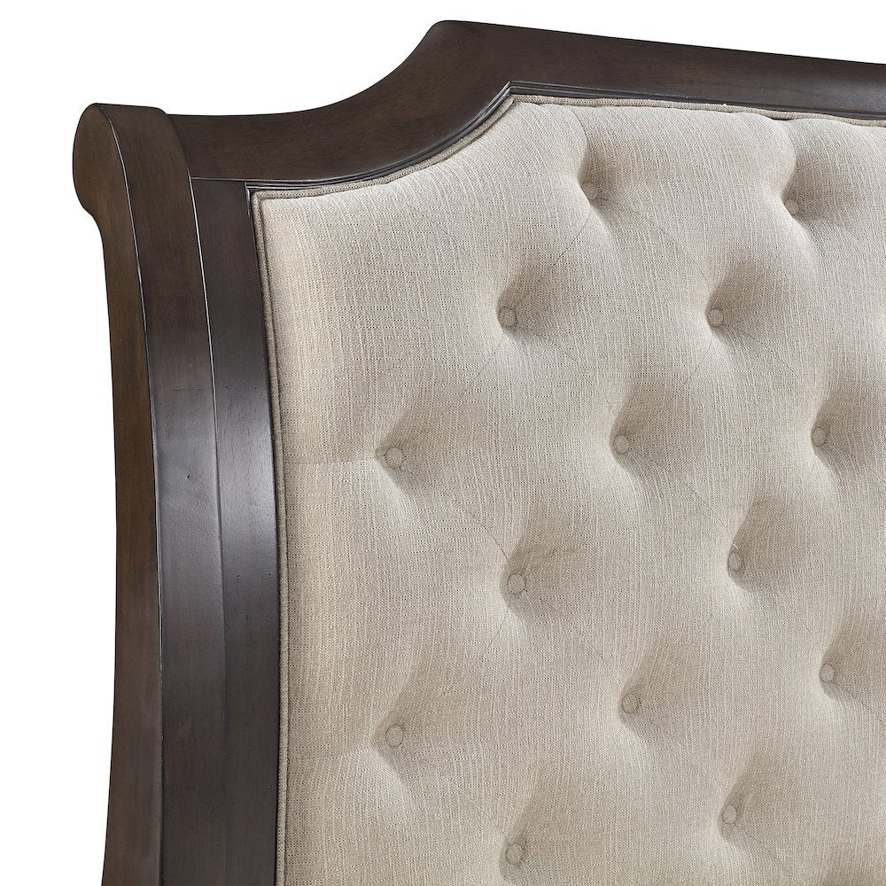 Lyndhurst Wood King Upholstered Bed in Walnut