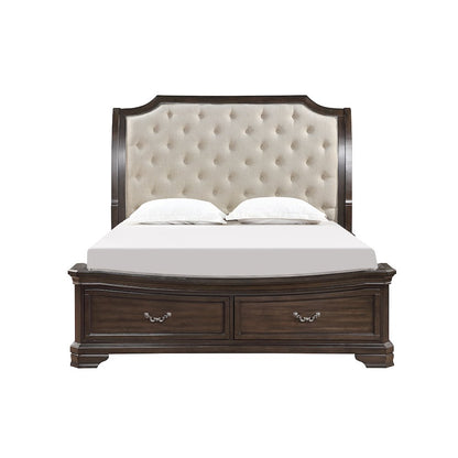 Lyndhurst Wood California King Upholstered Bed in Walnut