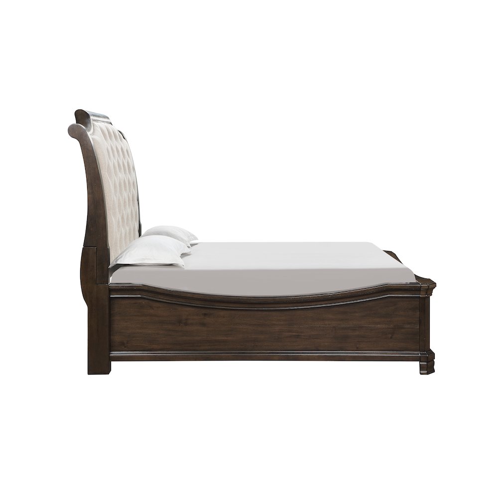 Lyndhurst Wood Queen Upholstered Bed in Walnut