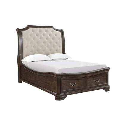 Lyndhurst Wood Queen Upholstered Bed in Walnut