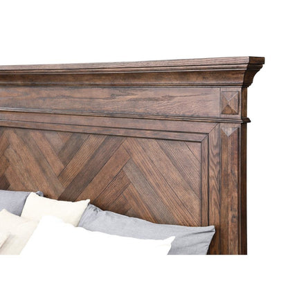 Brushed Walnut Wood Bed Frame Queen – Wooden Queen Bed Frame Design